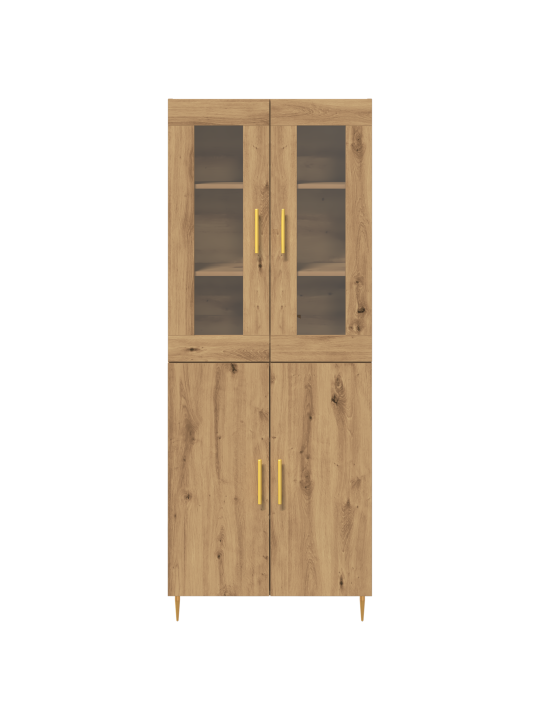 Korkea kaappi taiteellinen tammi 69.5x34x180 cm tekninen puu