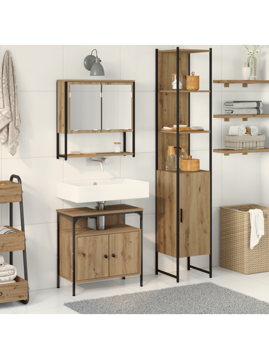 3 Osainen Kylpyhuoneen Kalustesetti Artisan Tammi Tekninen Puu