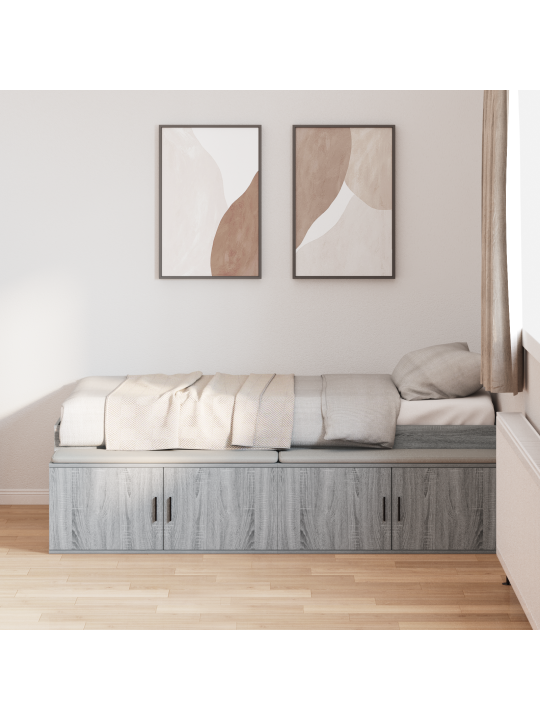 Säilytyssänkykehys harmaa sonoma 100x200 cm