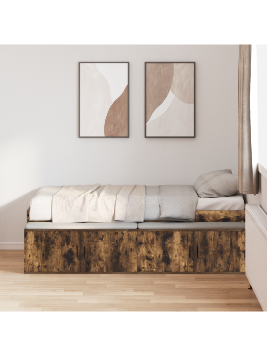 Säilytyssänky savutettu tammi 90x200 cm