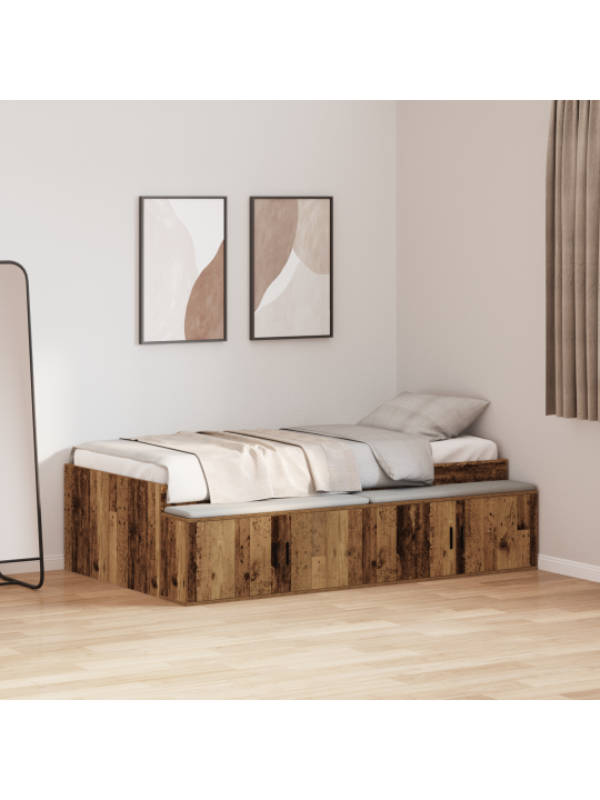 Säilytyssängyn kehys taiteellinen tammi 75x190 cm