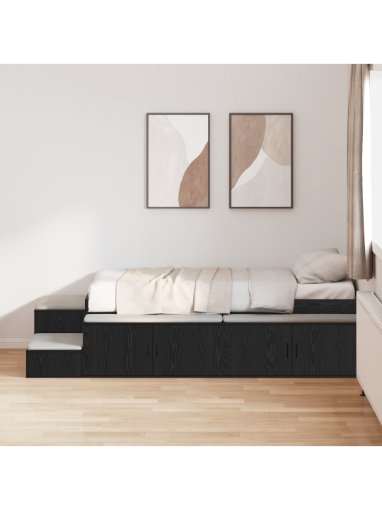 Säilytyssänky runkokehto musta tammi 75x190 cm