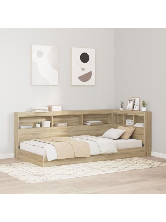 Kirjahylly sänky sonoma tammi 100x200 cm käytetyt puut