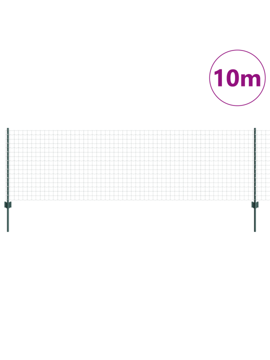 Euroverkko, jossa on 5 U-polttimoa Vihreä 0.8x10 m Teräs