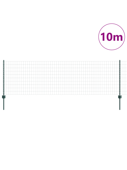 Euroaita, jossa 5 U-päätä Vihreä 0.8x10 m Teräs