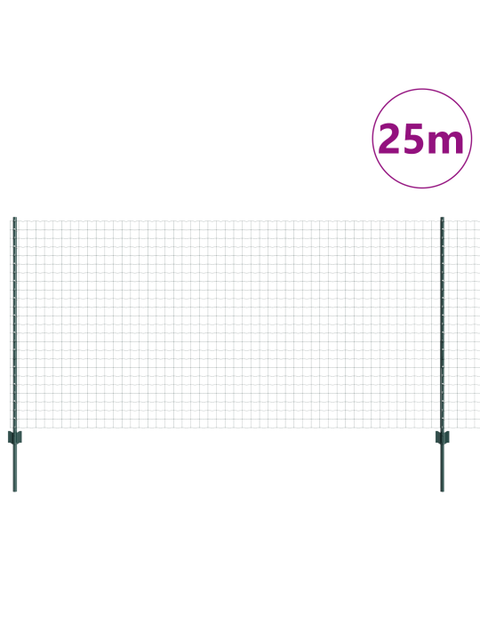 Euroaita 11 u-pylväällä vihreä 1,2x25 m teräs