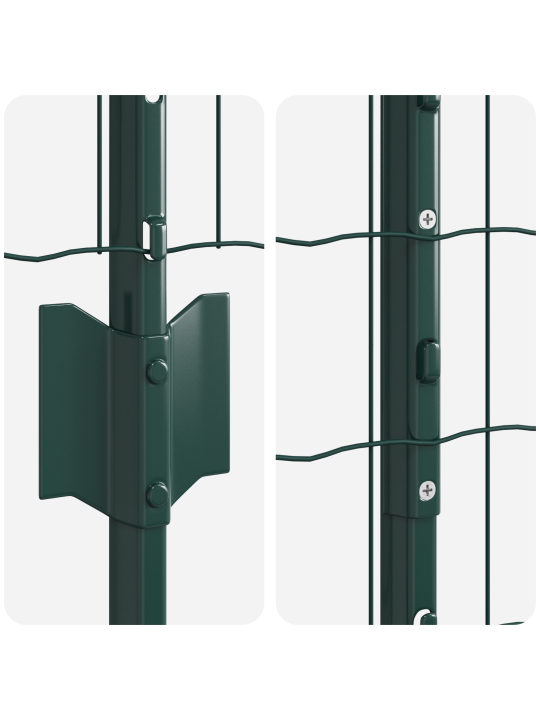 Puutarha-aidasetti 2 kpl vihreä teräs 25 x 1 m kestävä