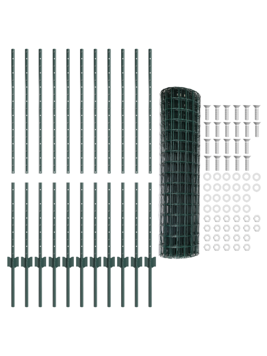 Puutarha-aitasetti 2 kpl vihreä polyeteeni 25 x 1.2 m kestävä