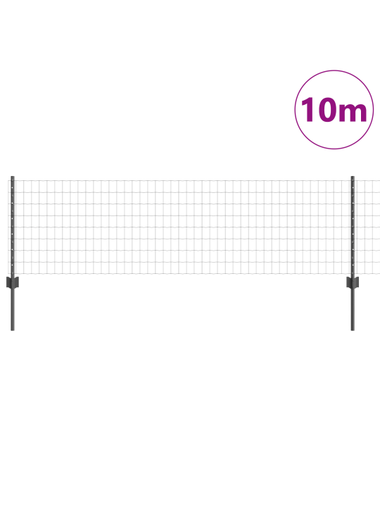 Euro aita 5 u-pylväällä harmaa 0,6x10 m teräs