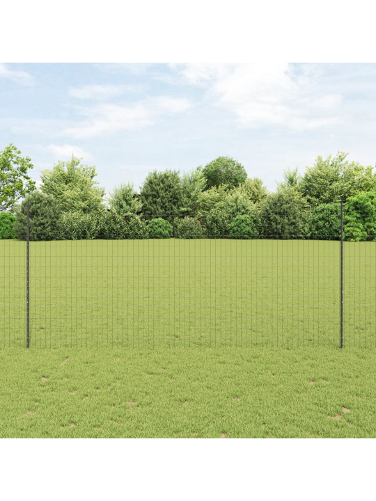 Euroaita 10 u-pylväillä harmaa 1,4x10 m terästä