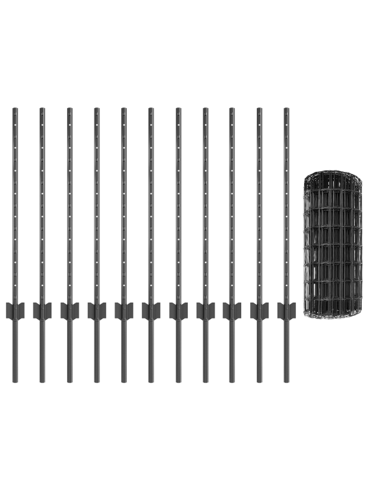 Euroaita 11 u-tolpalla harmaa 0,8x25 m teräs