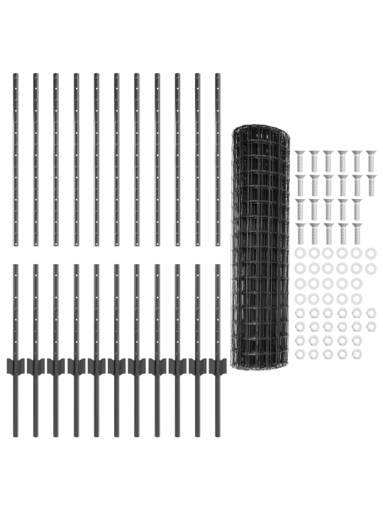 Euroaita 22 u-pylväillä harmaa 1x25 m teräs