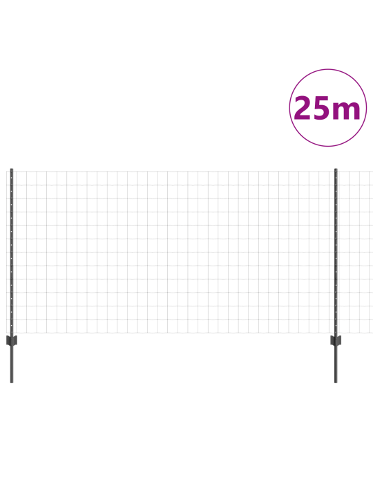 Euroaita 22 u-pylväällä harmaa 1,2x25 m teräs