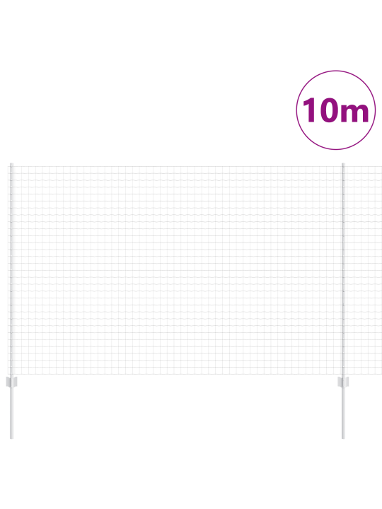 Euroaita 10 u-pylväällä hopea 1,5x10 m teräs