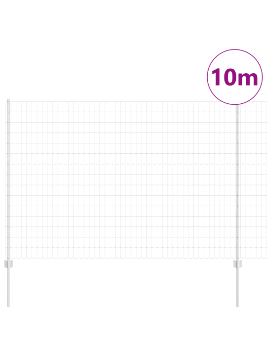 Euroaita 10 u-pylväällä hopea 1,5x10 m teräs