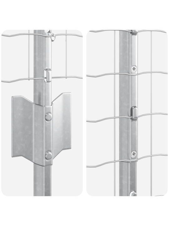 Euroaita 10 u-pilareilla hopea 1,6x10 m teräs