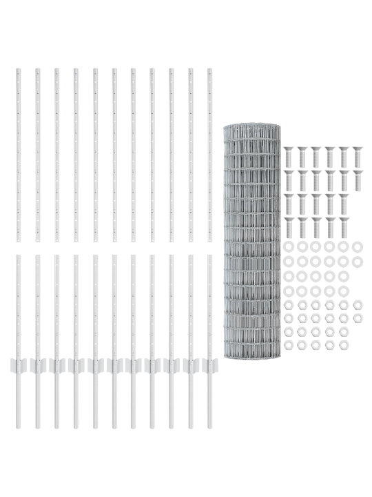 Euroaita 22 u-pylväillä hopea 1,2x25 m teräs