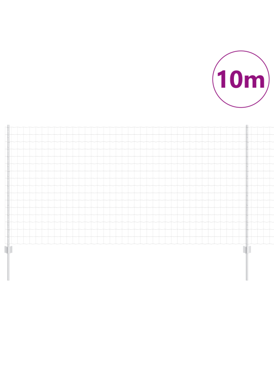 Euroaita 10 u-pylväällä hopea 1,2x10 m teräs