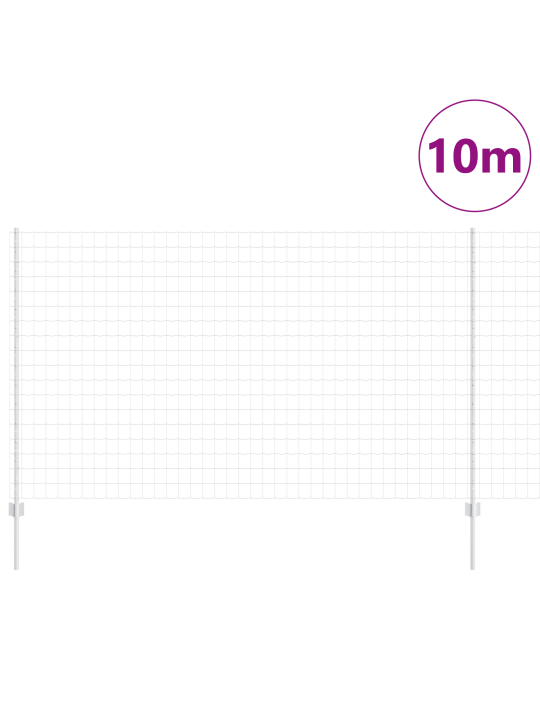 Euroaita 10 u-pylväällä hopea 1,4x10 m teräs