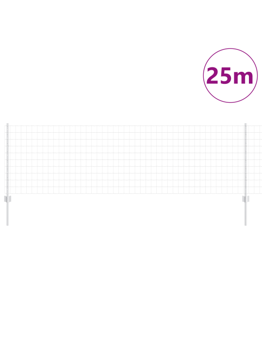 Euroaita 11 u-pylvään kanssa hopea 0,8x25 m teräs