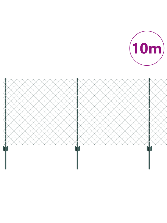 Ketjuaita 10 u-palkilla vihreä 1x10 m teräs