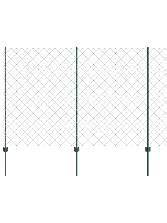 Puutarha-aitasarja 2 kappaletta vihreä metalli 25x1.5 m kestävä