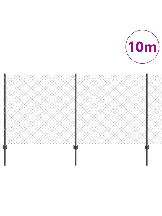 Harmaa ketjuaita 20 u-pylväällä 1.2x10 m terästä
