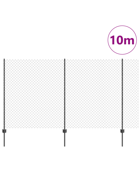 Chain link aita 20 u palkilla harmaa 1.4x10 m teräs
