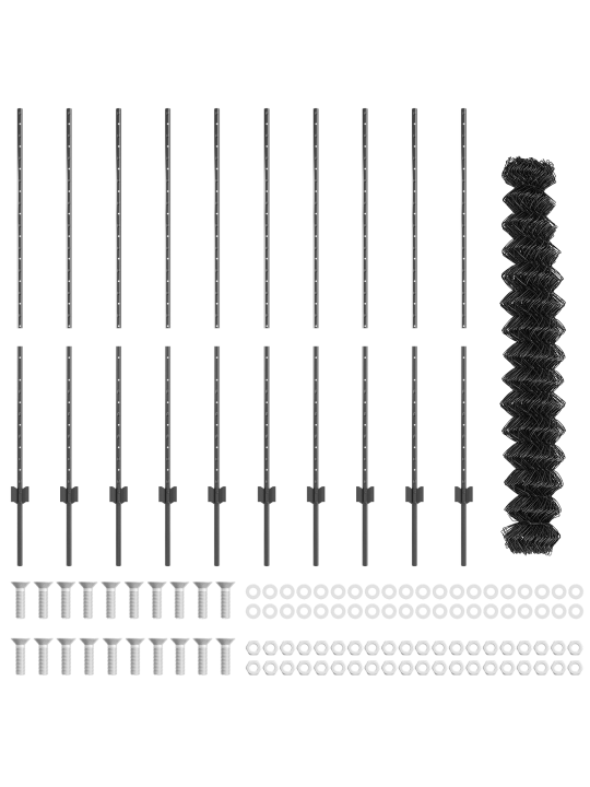 Chain link aita 20 u palkilla harmaa 1.4x10 m teräs