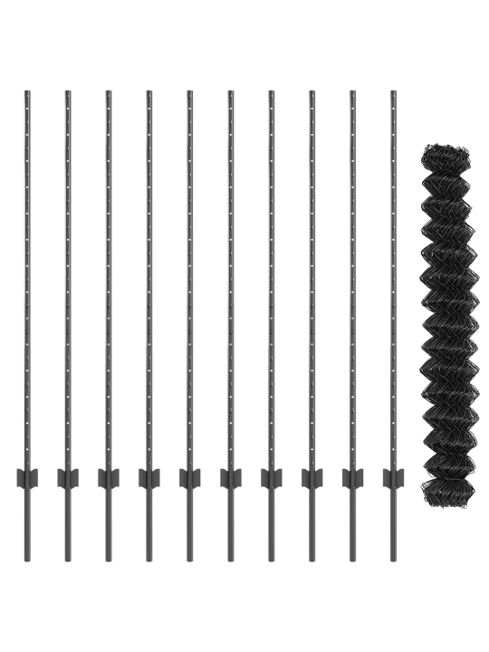 Ketjuaidat 20 u-pilareilla harmaa 1.4x10 m teräs