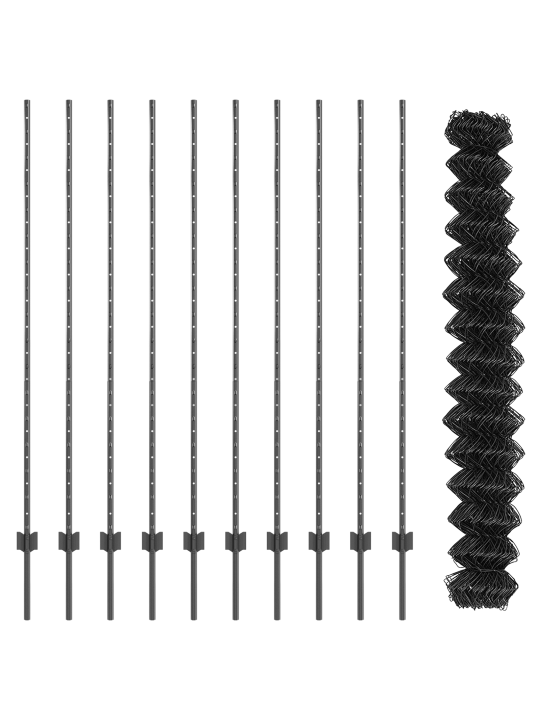 Ketjuaidat 20 u-pylvään kanssa harmaa 1.5x10 m teräs