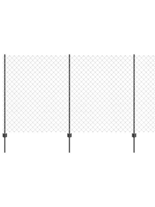Kiinteä aita 44 u-pylväällä harmaa 1.4x25 m teräs