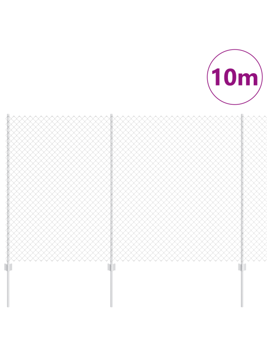 Ketjuaidat 20 u-pylvästä hopeaa 1,5x10 m terästä
