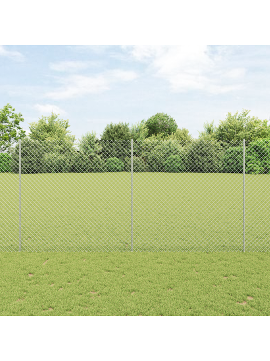 Ketjuaida 20 u-pylväällä hopea 1.6x10 m teräs