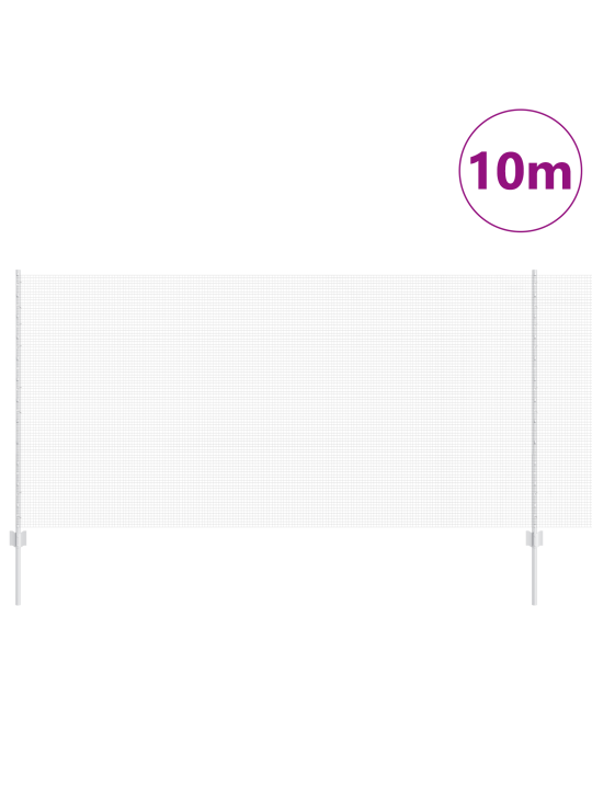Hitsattu langa-aita 10 u-pilaria hopea 1.2x10 m terästä