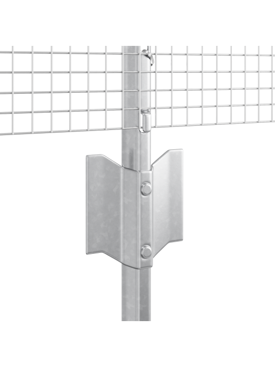 Hitsaustakittu aita 11 u-pilareilla hopea 0.4x25 m teräs