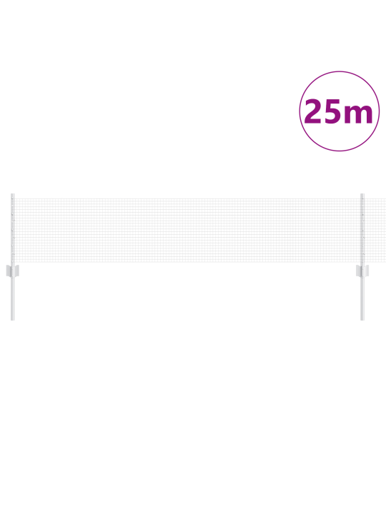 Hitsaustakittu aita 11 u-pilareilla hopea 0.4x25 m teräs