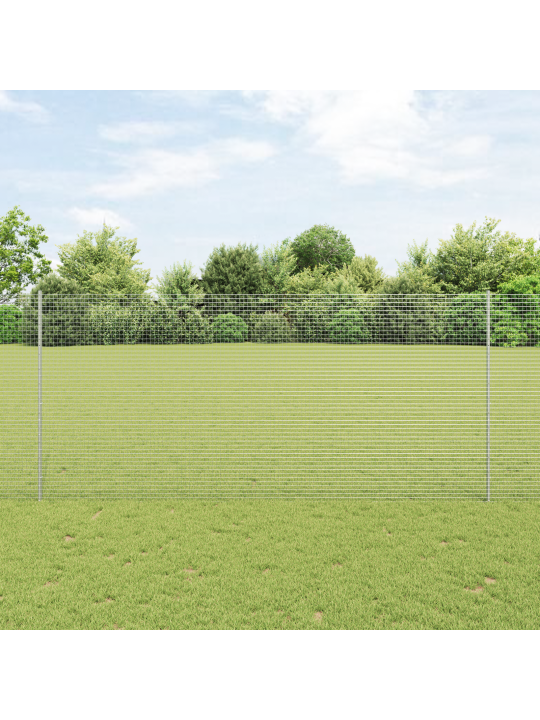 Hitsattu verkkoaita 22 u-pylväillä hopea 1.4x25 m teräs