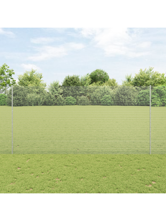 Hitsattu langoitusaita 22 u-pylväillä hopea 1.5x25 m teräs