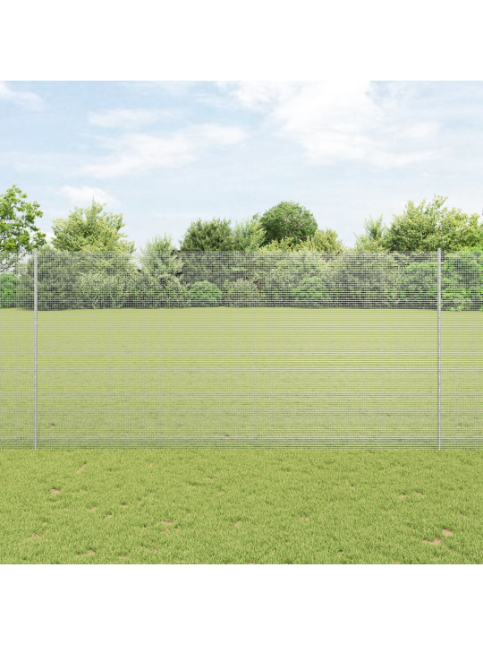 Kiesityn verkon aita 22 u-pylväillä hopea 1.6x25 m teräksinen
