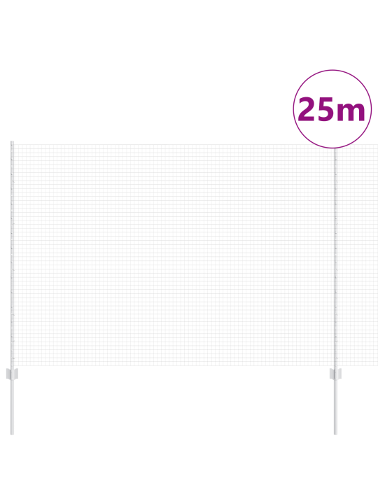 Hitsattu verkkotukimuuri 22 u-pylväillä hopea 1.6x25 m teräs