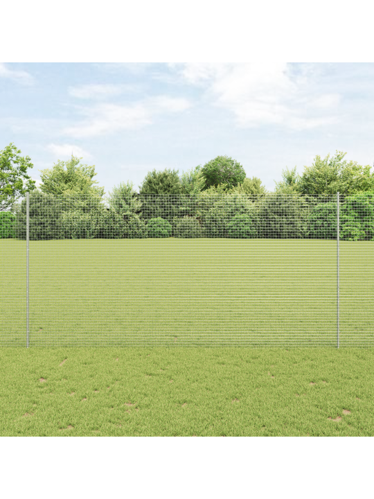 Hitsattu verkkotukimuuri 22 u-pylväillä hopea 1.6x25 m teräs