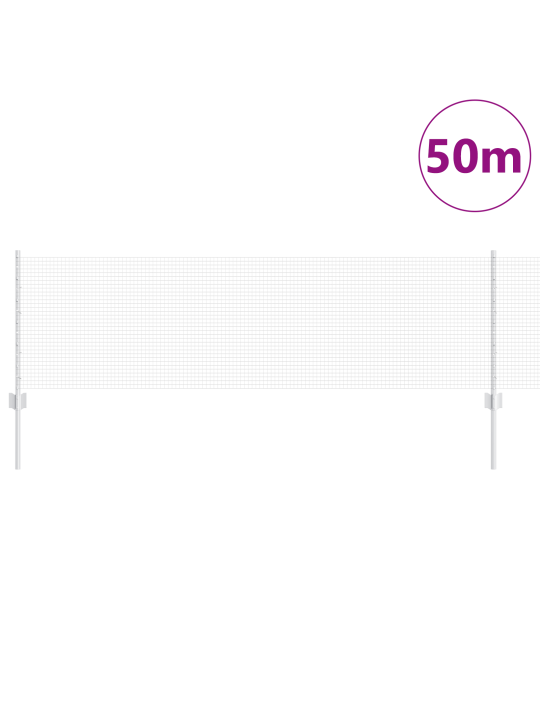 Hitsattu langallinen aita 22 u -pylväillä hopea 0.6x50 m teräs