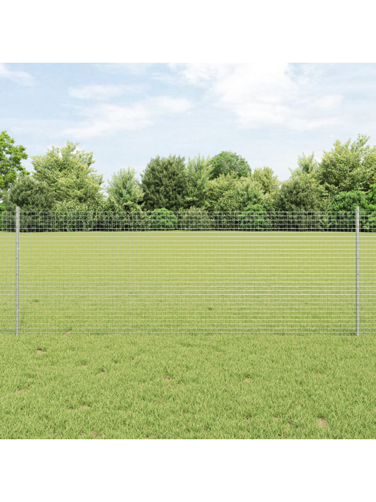 Hitsattu langoitus 22 u-pylväillä hopea 0.8x50 m teräs