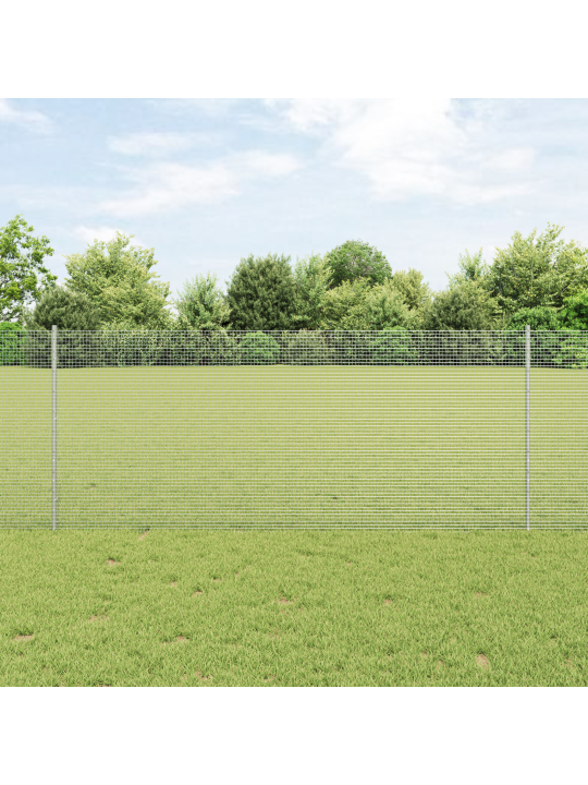 Hitsattu metalliaita 44 u-pilarilla hopea 1x50 m terästä