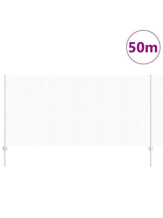 Hitsausverkkoaita 44 u-pilareilla hopea 1.2x50 m teräs