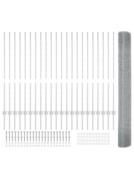 Hitsausverkkoaita 44 u-pilareilla hopea 1.2x50 m teräs