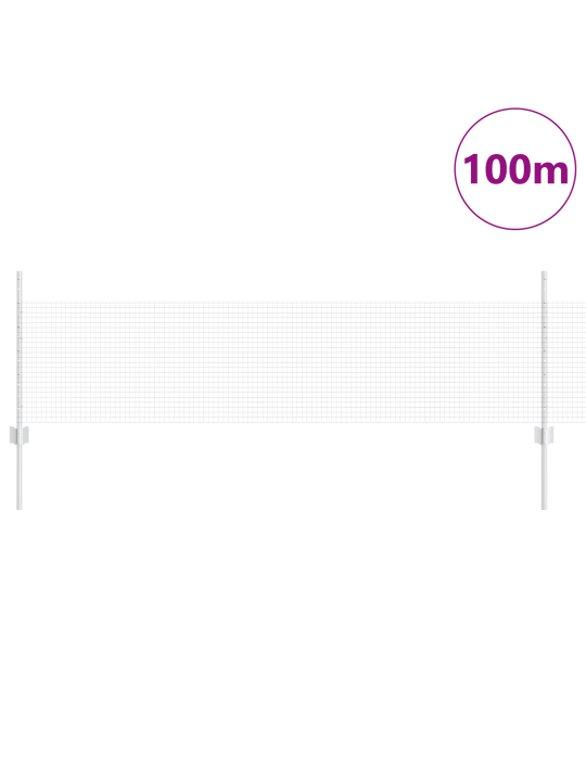 Taivutettu verkkopaneeli 5 postilla, hopea 0.5x100 m teräs
