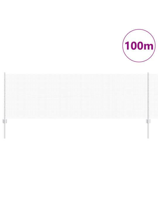 Hitsattu langa-aita 44 u-pylväällä hopea 0.8x100 m teräs