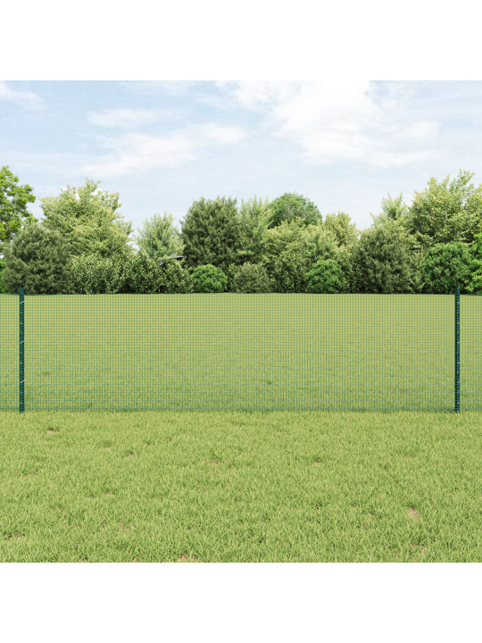Kaasinaulattu langa-aita 5 u-tolpalla vihreä 0.6x10 m teräs